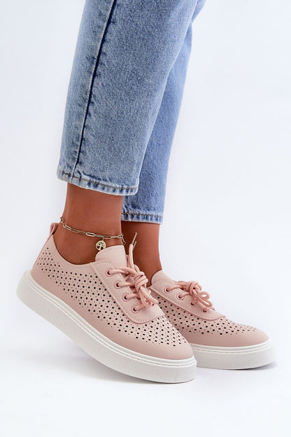 Ferossa Openwork Platform Sneakers Vegan Leather Breathable