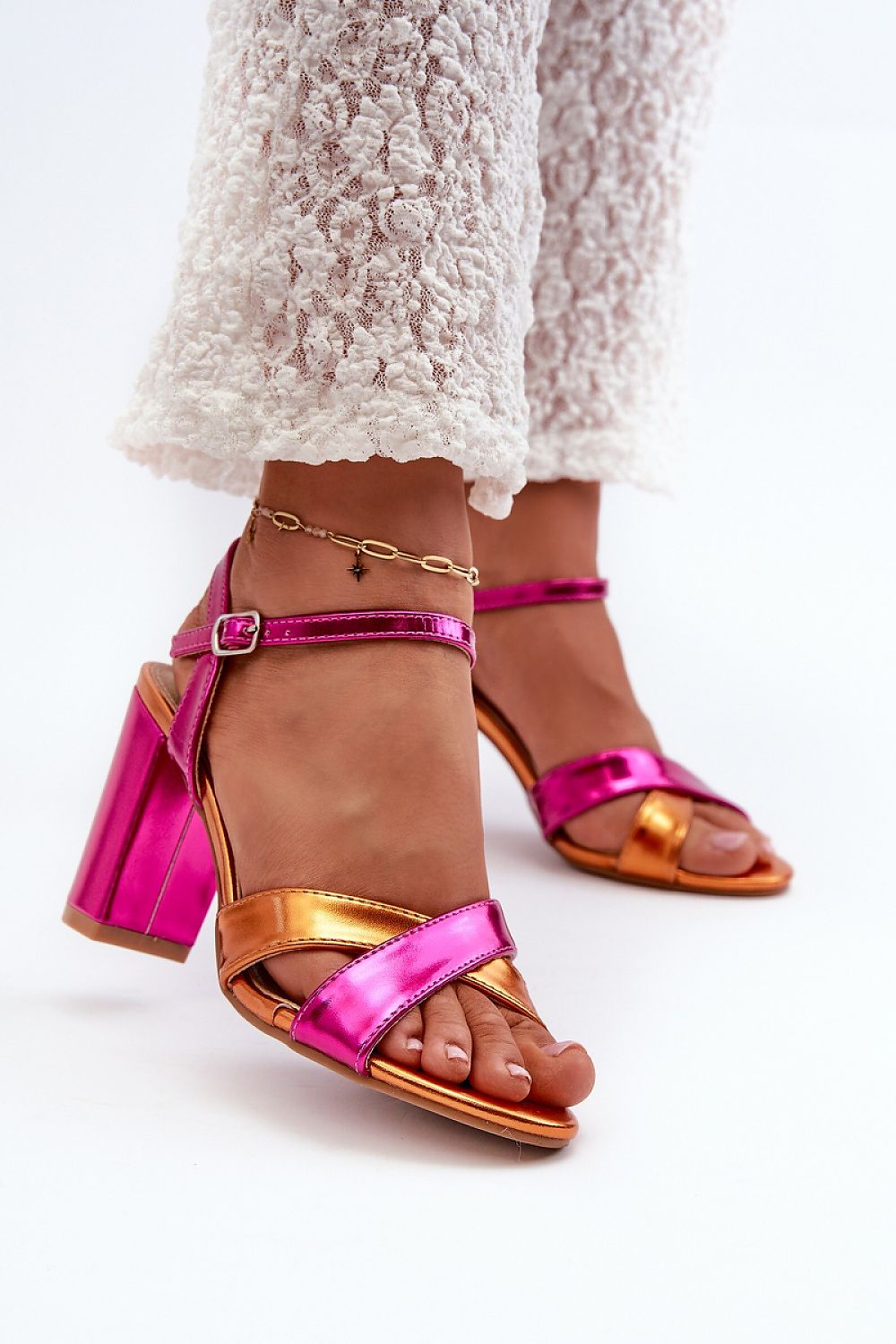 Rivella Cross-Strap Heeled Sandals