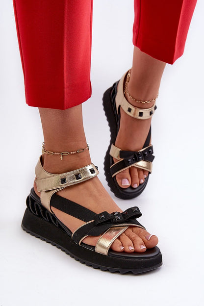 Aurelline Strap Bow Wedge Sandals