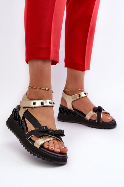 Aurelline Strap Bow Wedge Sandals