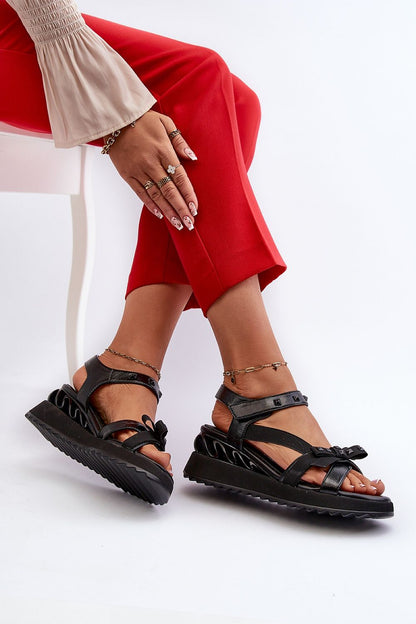 Aurelline Strap Bow Wedge Sandals