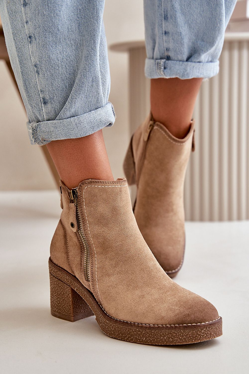 Sylmara Hearthstep Suede Frame Ankle Boots Vegan Suede