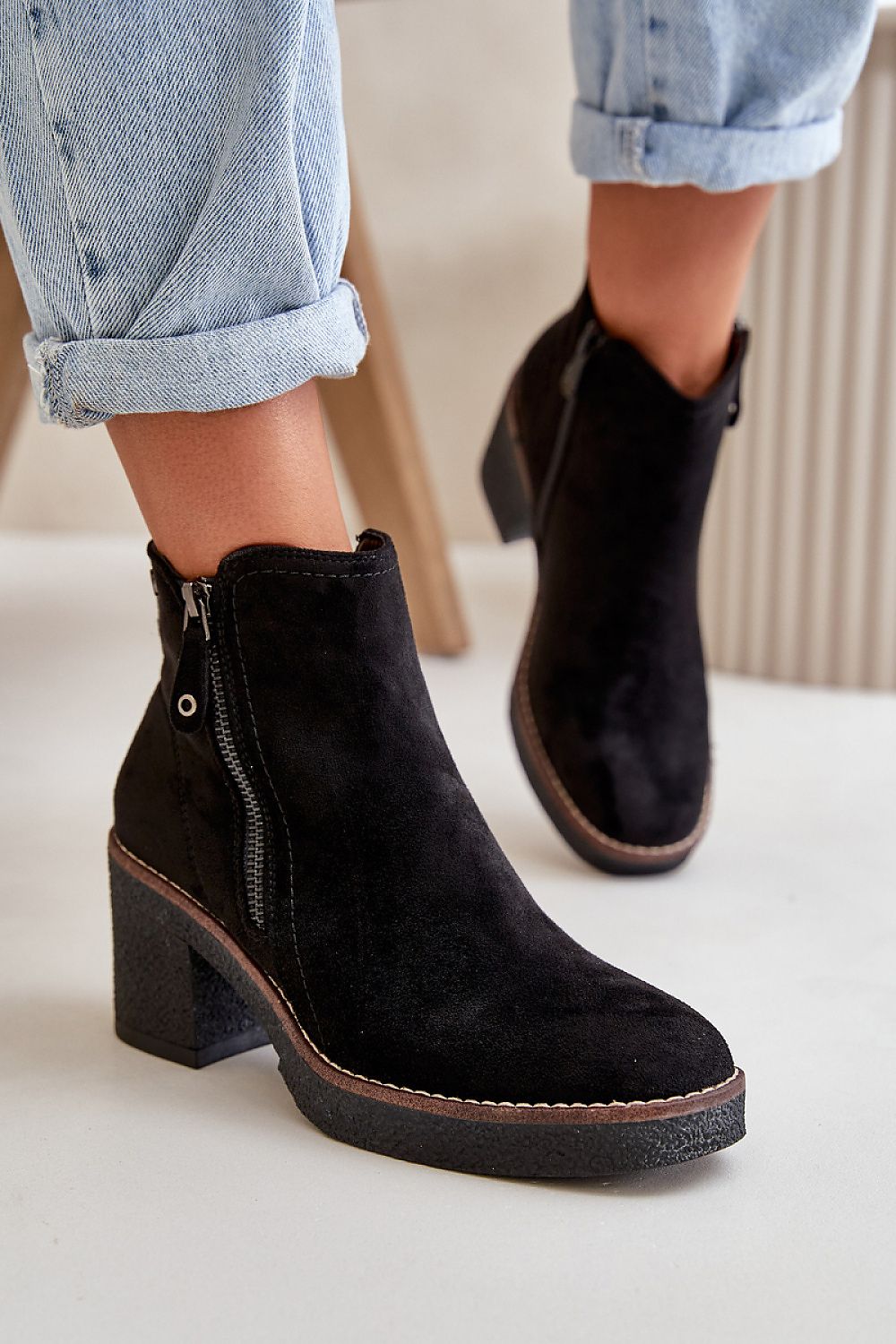 Sylmara Hearthstep Suede Frame Ankle Boots Vegan Suede