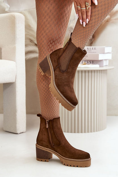 Velmorin Suede Block Heel Boots