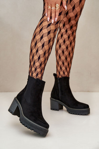 Velmorin Suede Block Heel Boots
