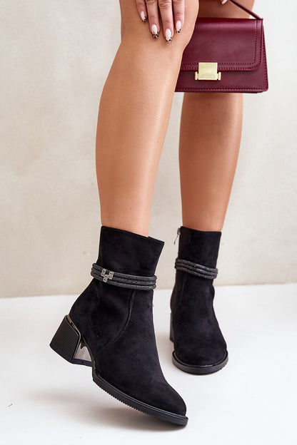 Arlena Suede Boots with Shimmer Trim