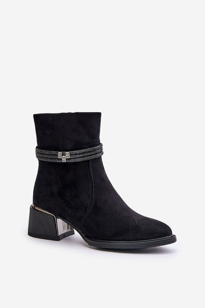 Arlena Suede Boots with Shimmer Trim