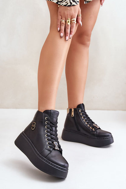 Ravella Leather Sneakers with Platform