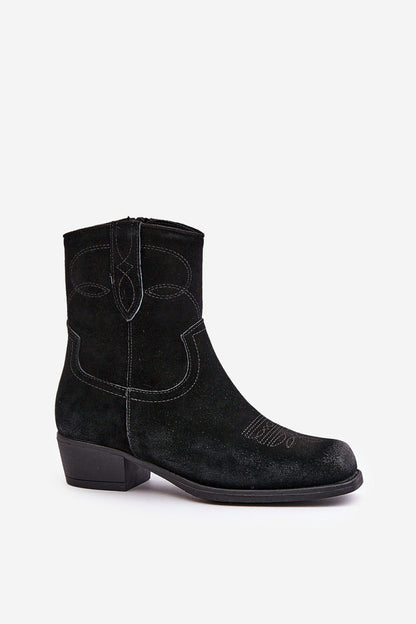 Cavirette Suede Western Heel Boots