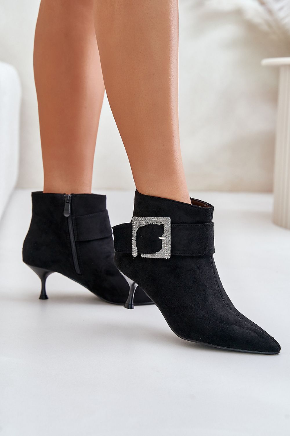 Velouryne Bucklash Suede Heel Boots