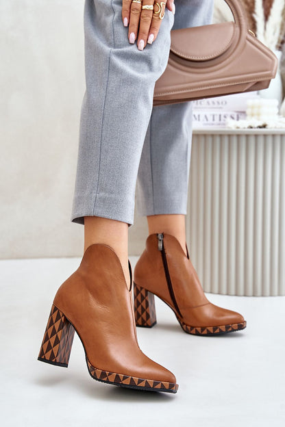 Maerisse Hollowline Leather Heel Boots
