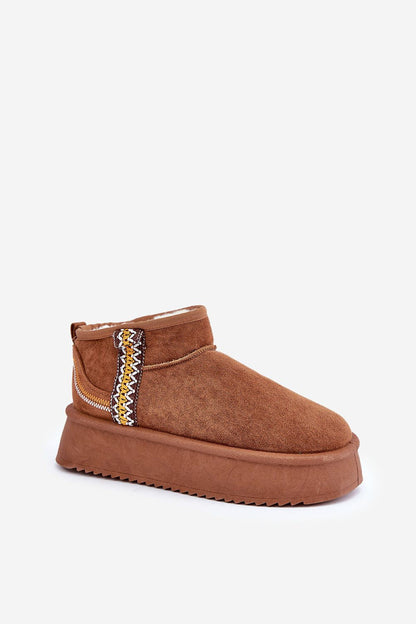 Azmira Aztec Platform Eco Suede Snow Boots Ankle High