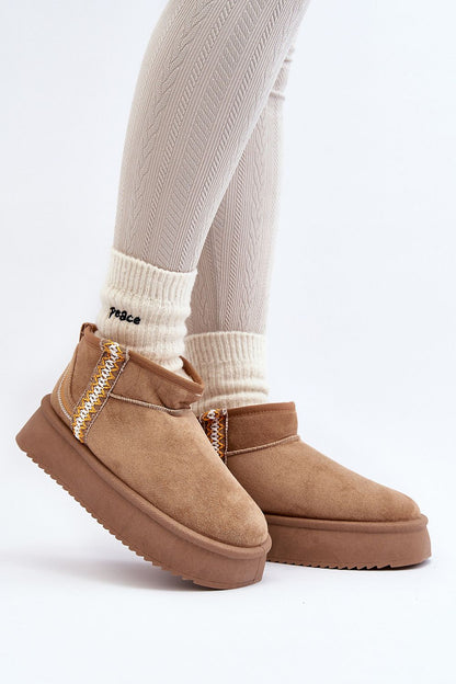 Azmira Aztec Platform Eco Suede Snow Boots Ankle High