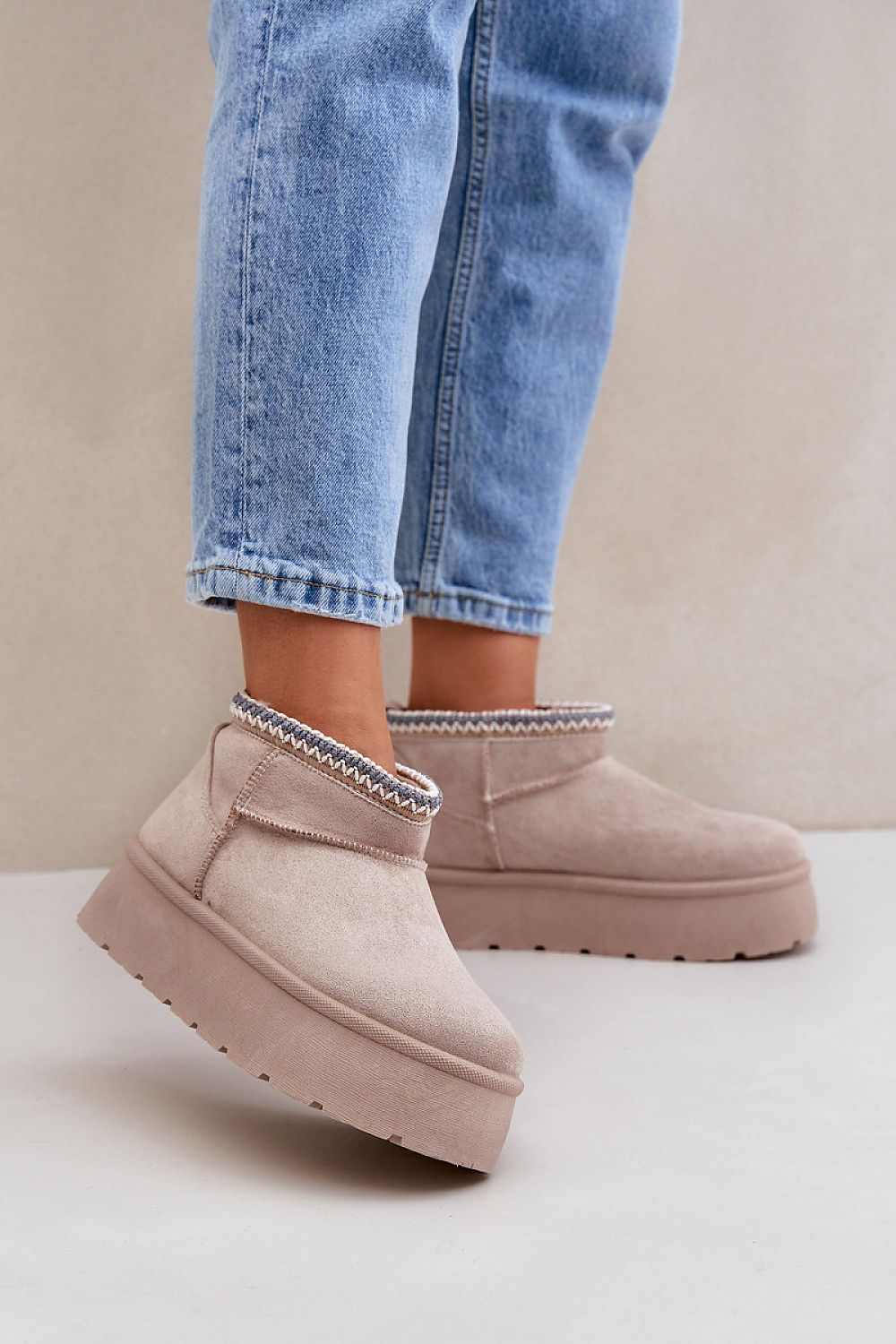 Auraline Embroidered Suede Snow Boots