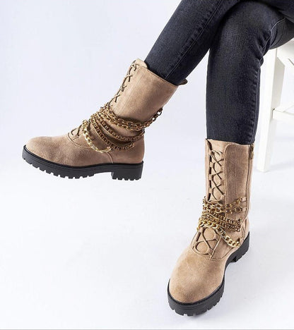 Selvaya Chain-Detail Ankle Boots