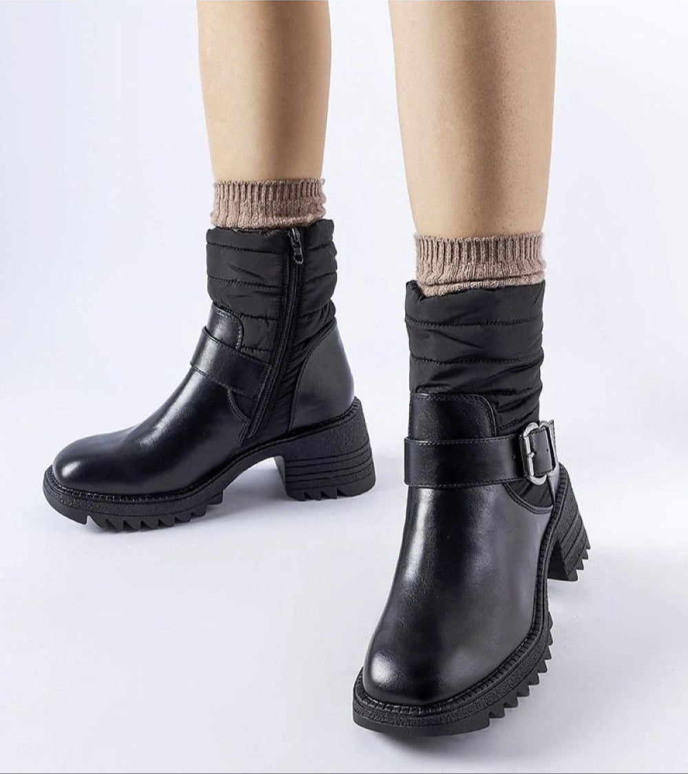 Cirelline Winter Zip Boots Insulated Square Toe Rubber