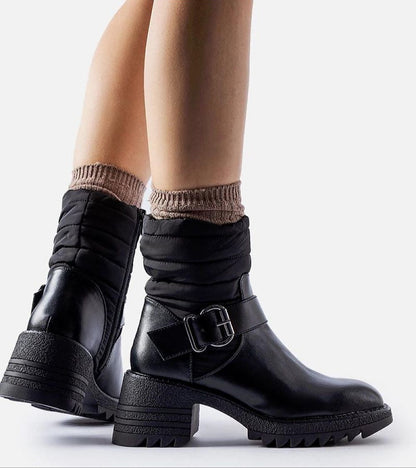 Cirelline Winter Zip Boots Insulated Square Toe Rubber