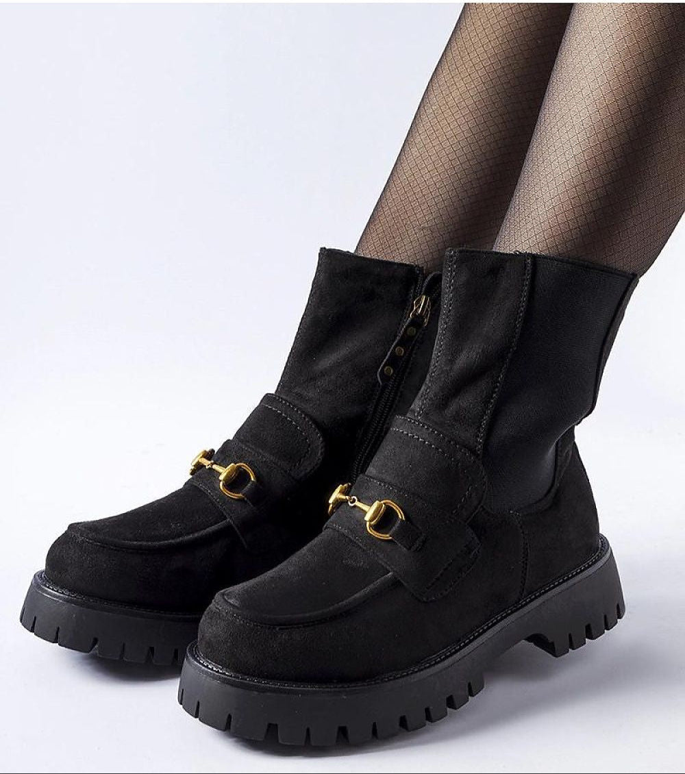 Caelora Insulated Ankle Boots Buckle Vegan Leather