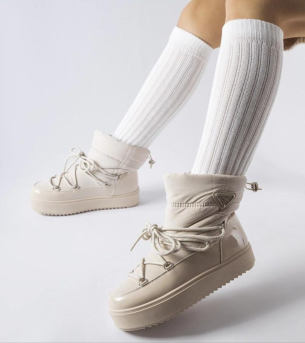 Tharima Water Resistant Insulated Slip On Snow Boots Rubber