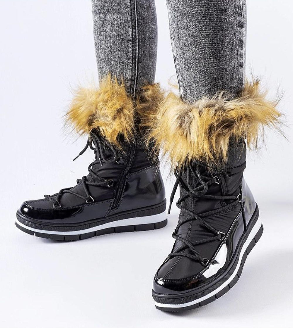 Furelle Gloss Winter Boots Insulated Vegan Fur Lining