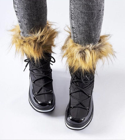 Furelle Gloss Winter Boots Insulated Vegan Fur Lining
