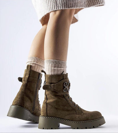 Castore Green Suede Platform Baggers