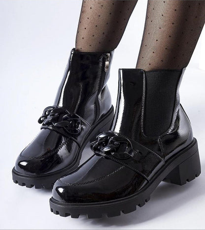 Velandra Glossy Buckle Boots