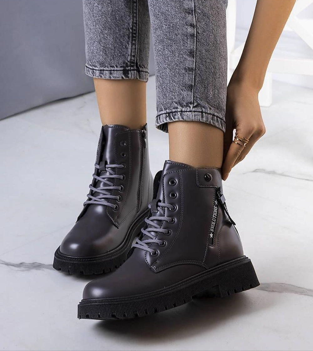 Anjura Gray Fur-Lined Winter Trappers