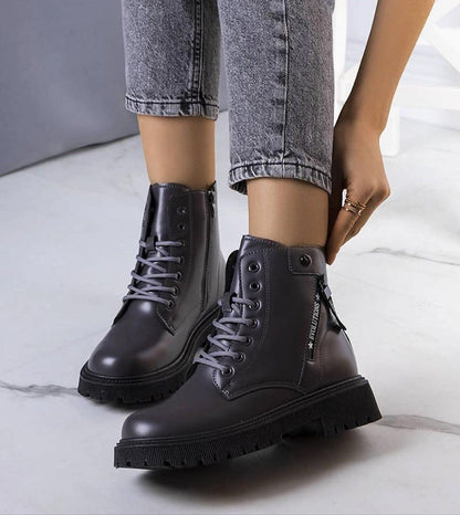 Anjura Gray Fur-Lined Winter Trappers