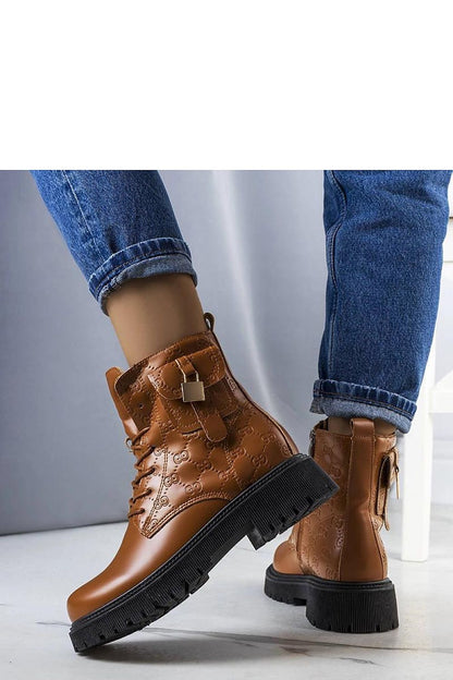 Coanira Brown Trapper Boots with Mini Padlock