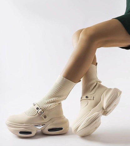 Elvessa Stretch Knit Ankle Boots