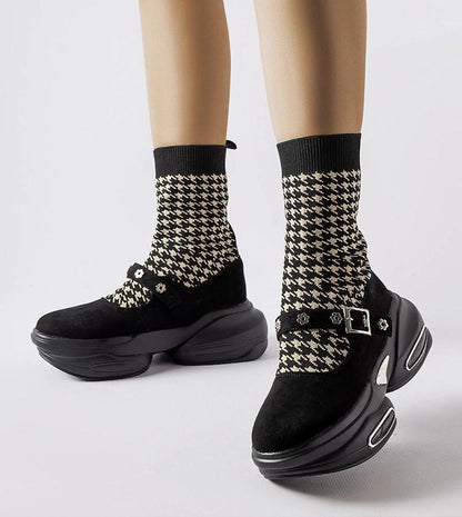 Elvessa Stretch Knit Ankle Boots