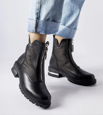 Cavour Openwork Eco Leather Boots