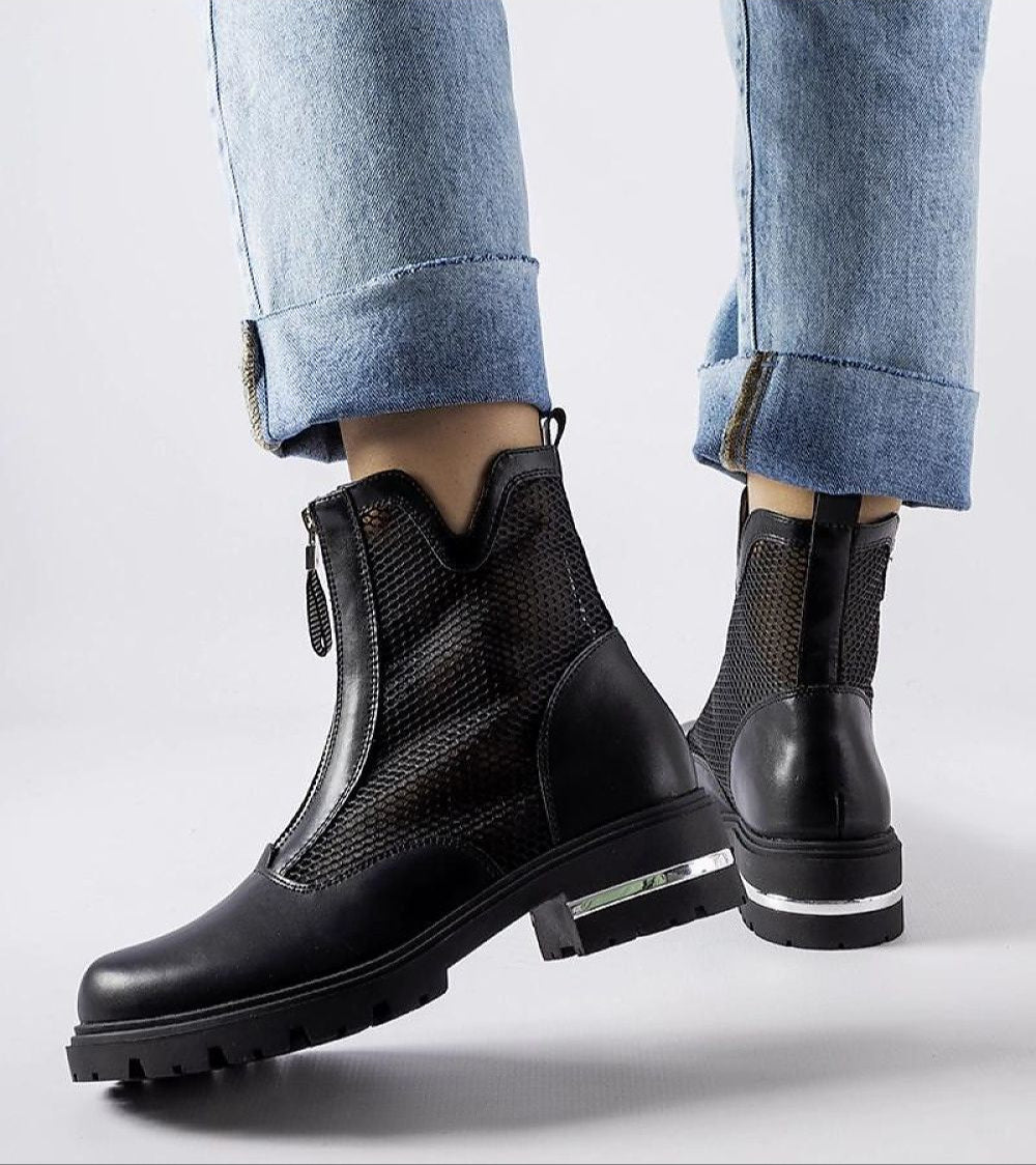 Cavour Openwork Eco Leather Boots