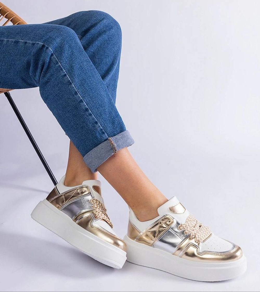 Olyssia Layered Shine Lace Sneakers