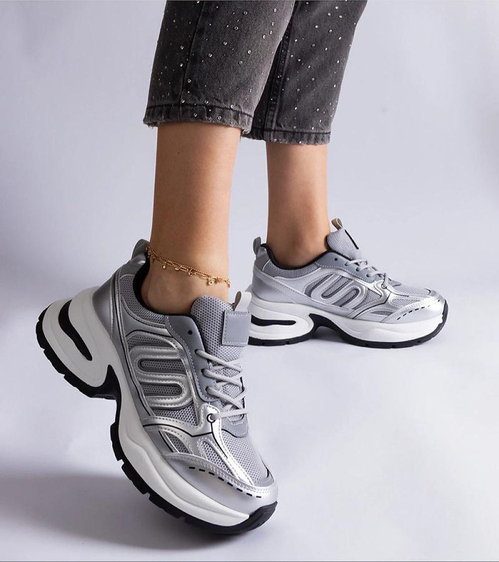 Lunvera Metallic Sport Style Sneakers