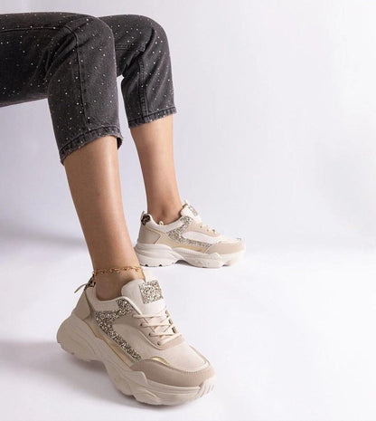 Elyvanna Brocade Panel Suede Sneakers