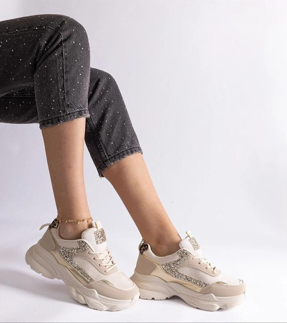 Elyvanna Brocade Panel Suede Sneakers