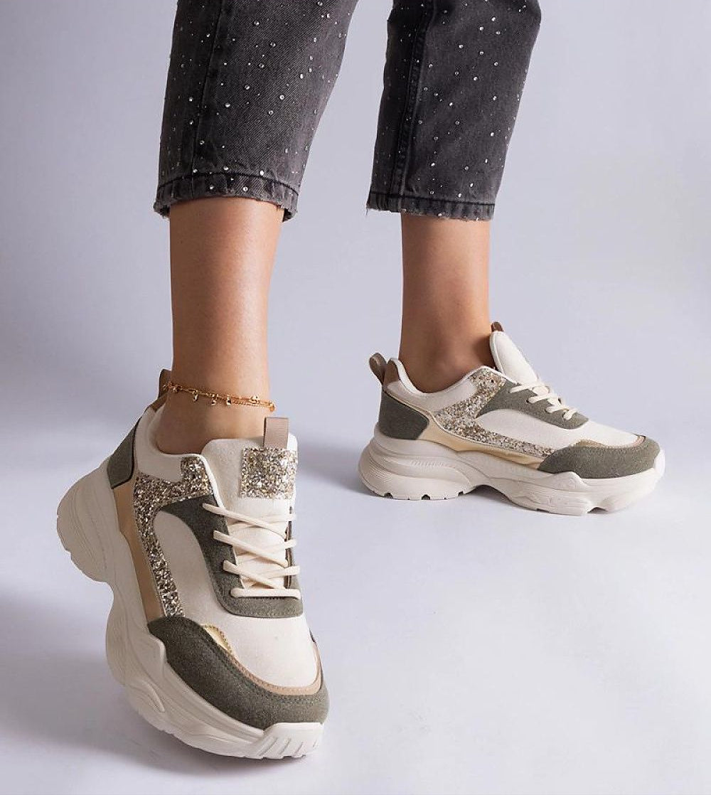 Elyvanna Brocade Panel Suede Sneakers