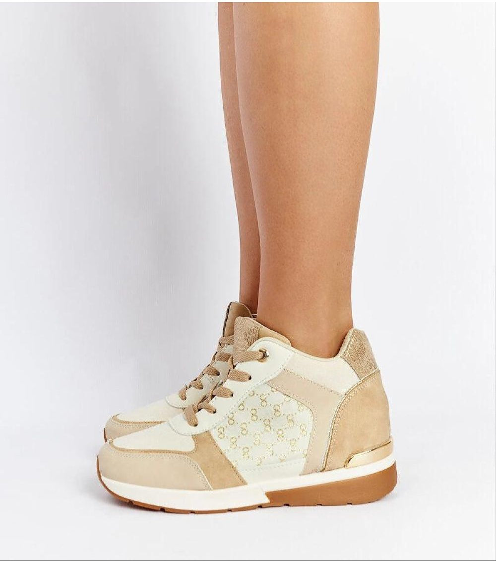 Lazetta Black Wedge Sneakers