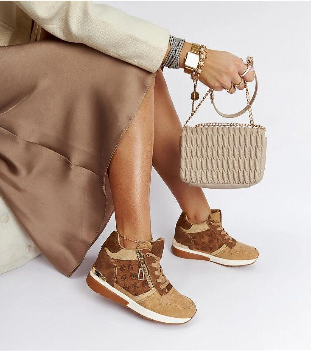 Valterra Brown Wedge Sneakers