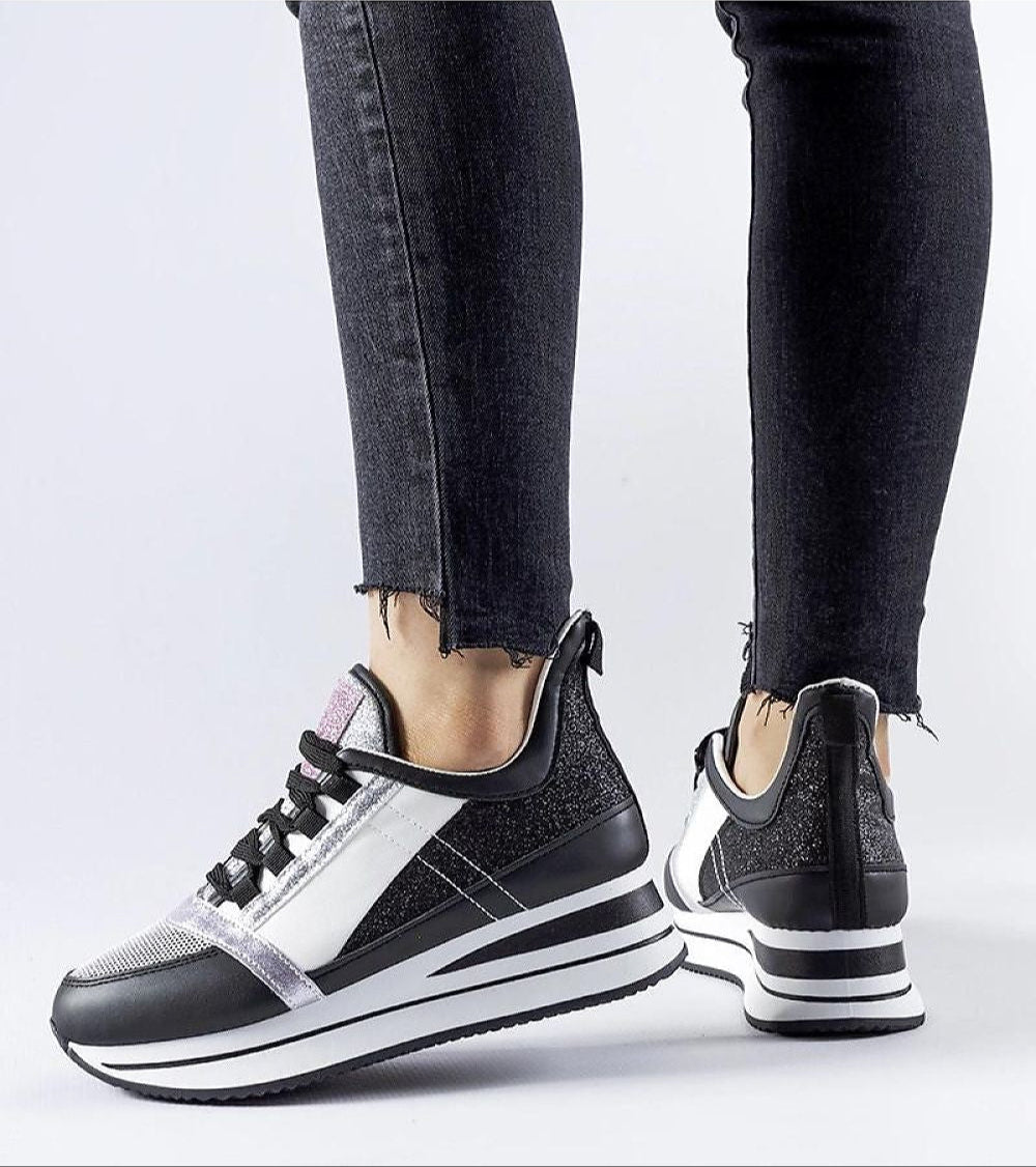 Glevara Glitter Platform Sneakers