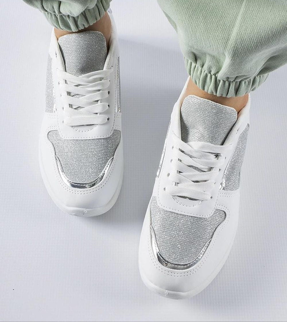 Facondo White Lace-Up Sneakers for Women
