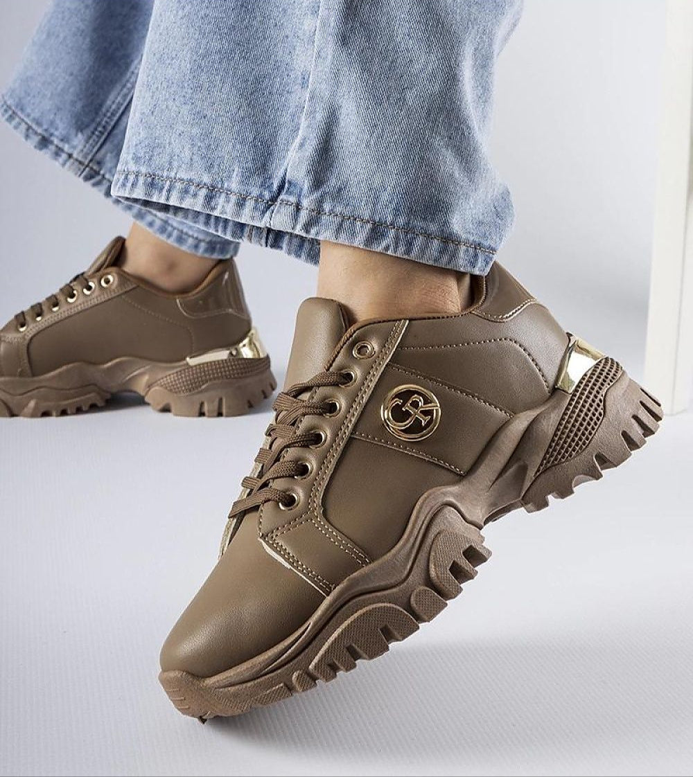 Arpaia Chunky Brown Sneakers for Women