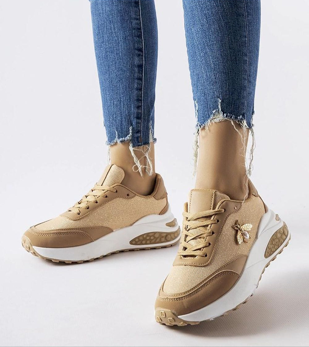 Acciano Brown-White Panel Sneakers