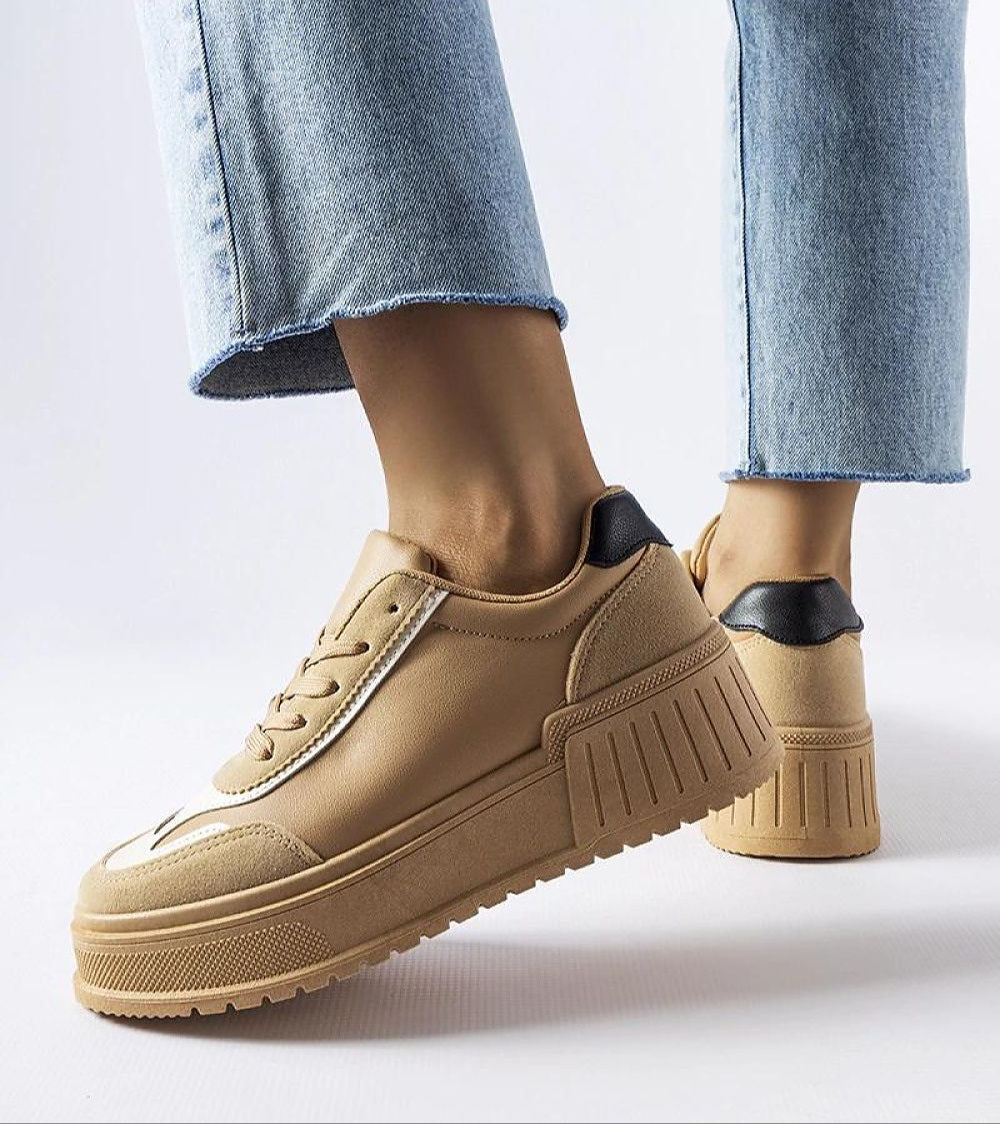 Eralina Flexible Sole Summer Sneakers Vegan Dark Beige