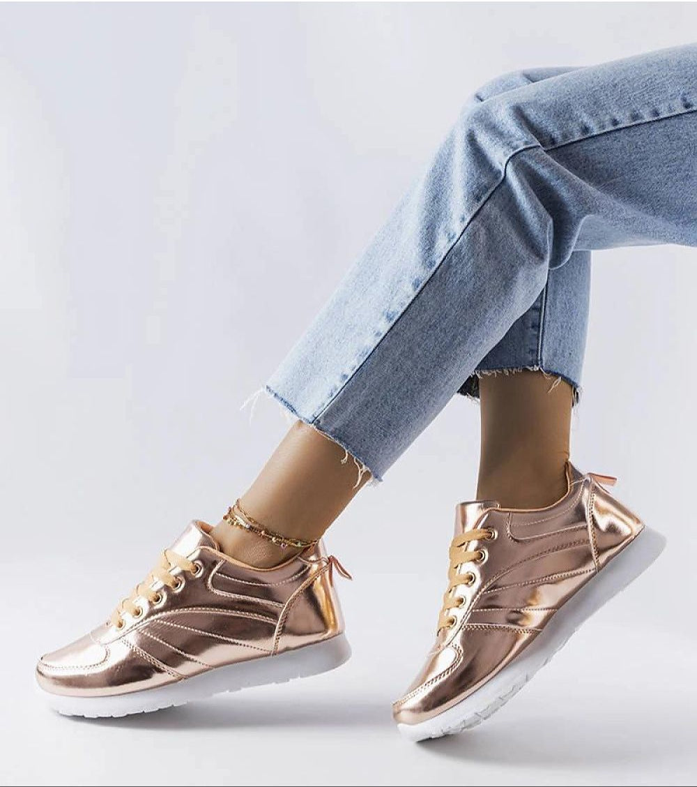 Quirayne Golden Low-Top Sneakers