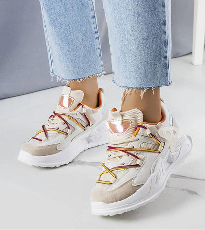 Yllendra Mixed Texture Platform Sneakers