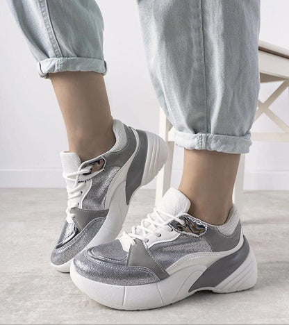 Zelphira Metallic Contrast Platform Sneakers