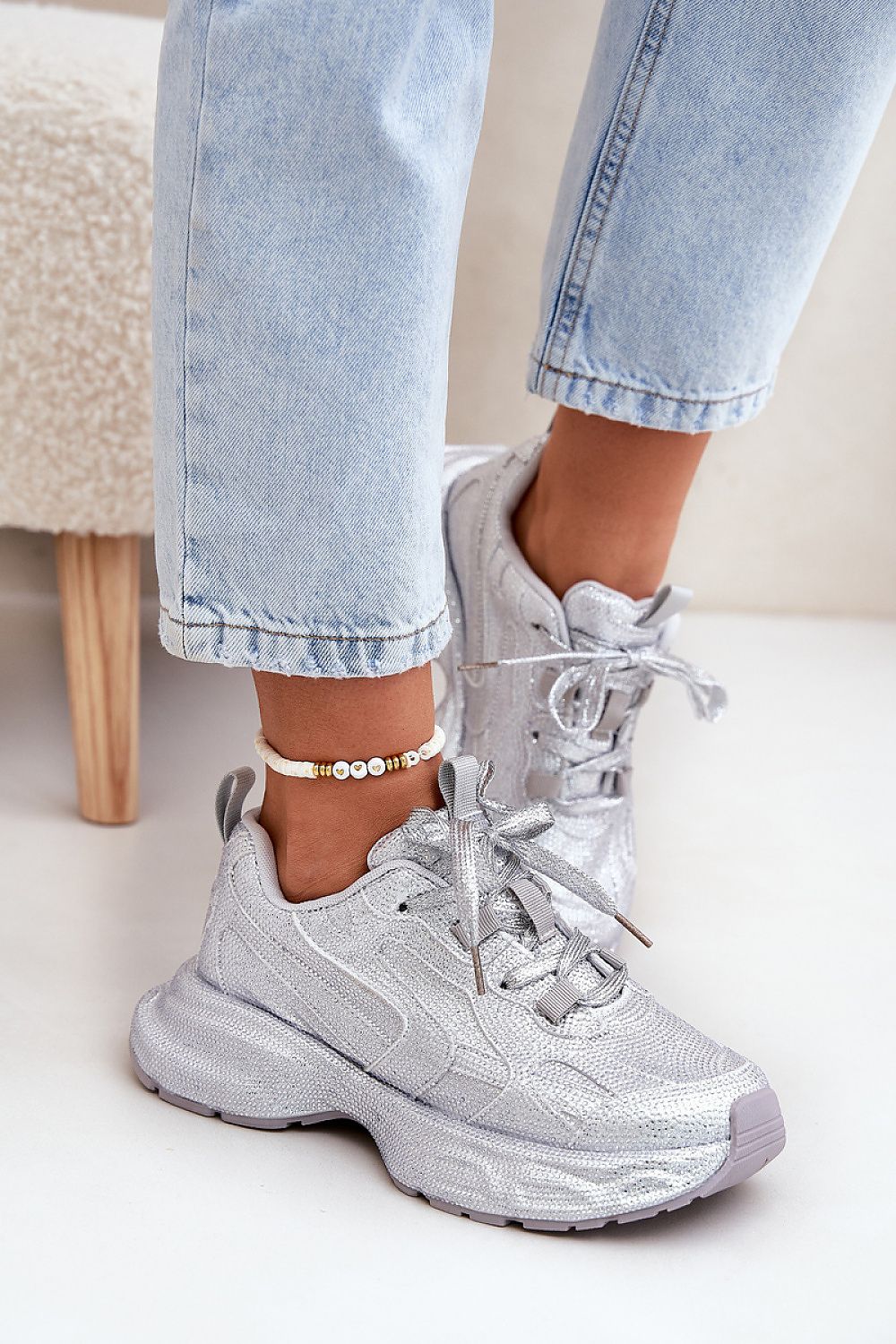 Ravelline Glittered Platform Sneakers